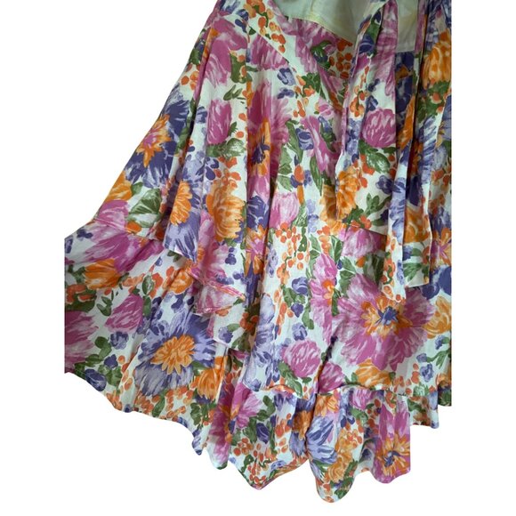 One And Only Collective Floral Ruffle Hem Mini Romper Dress Open Back Design - Picture 9 of 12